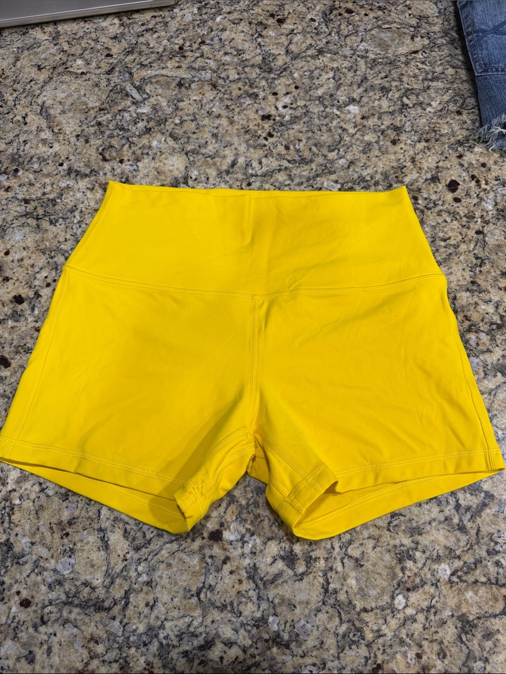 Lululemon High-Waist Yellow Active Shorts